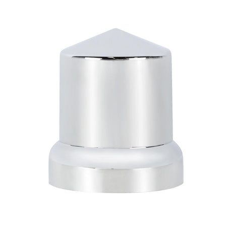 33mm X 2-1/4" chrome plastic pointed top hat nut cover - push on 10PK, close-up
