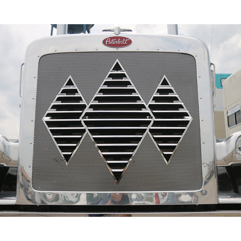 Peterbilt 379 Regular Hood Triple Diamond Louvered Grille