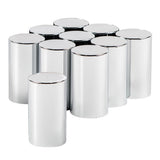 33mm 3-1/2" Chrome Plastic Flat Top Nut Cover - Thread On 10PK