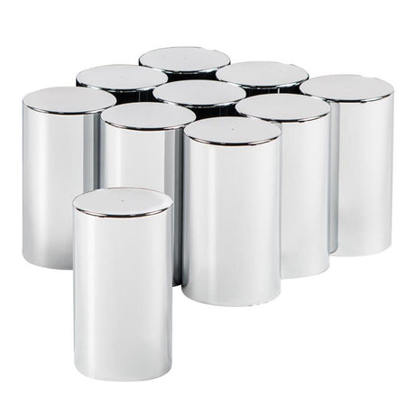 33mm 3-1/2" Chrome plastic flat top nut cover - thread on 10PK