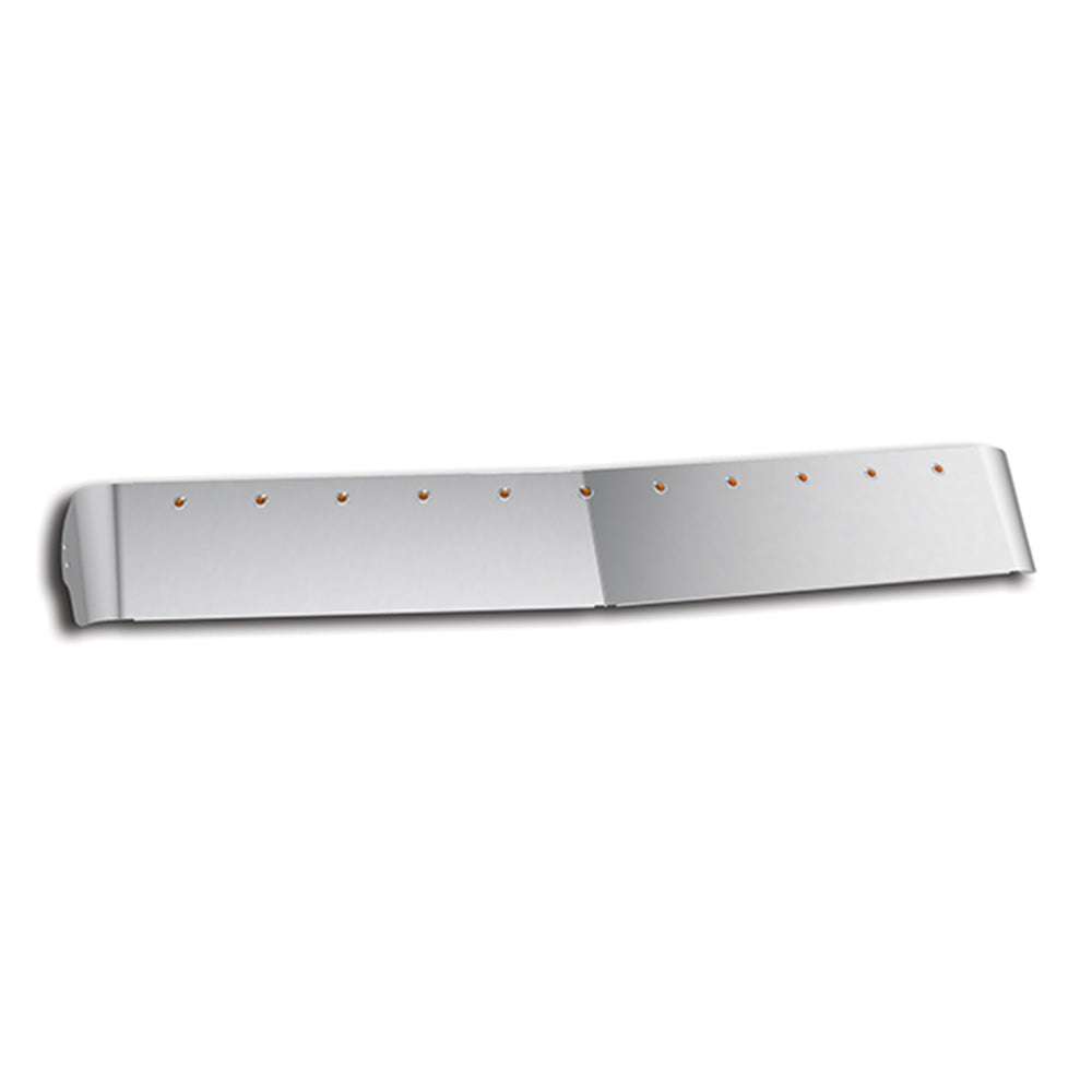 12" Mack Anthem Visor with 3/4" Round Amber Button LED