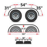 120"L x 26"W Ribbed Stainless Steel Full Fenders