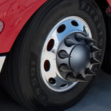 Matte Black Dome Front Axle Cover With 33mm Spike Thread-on Nut Covers