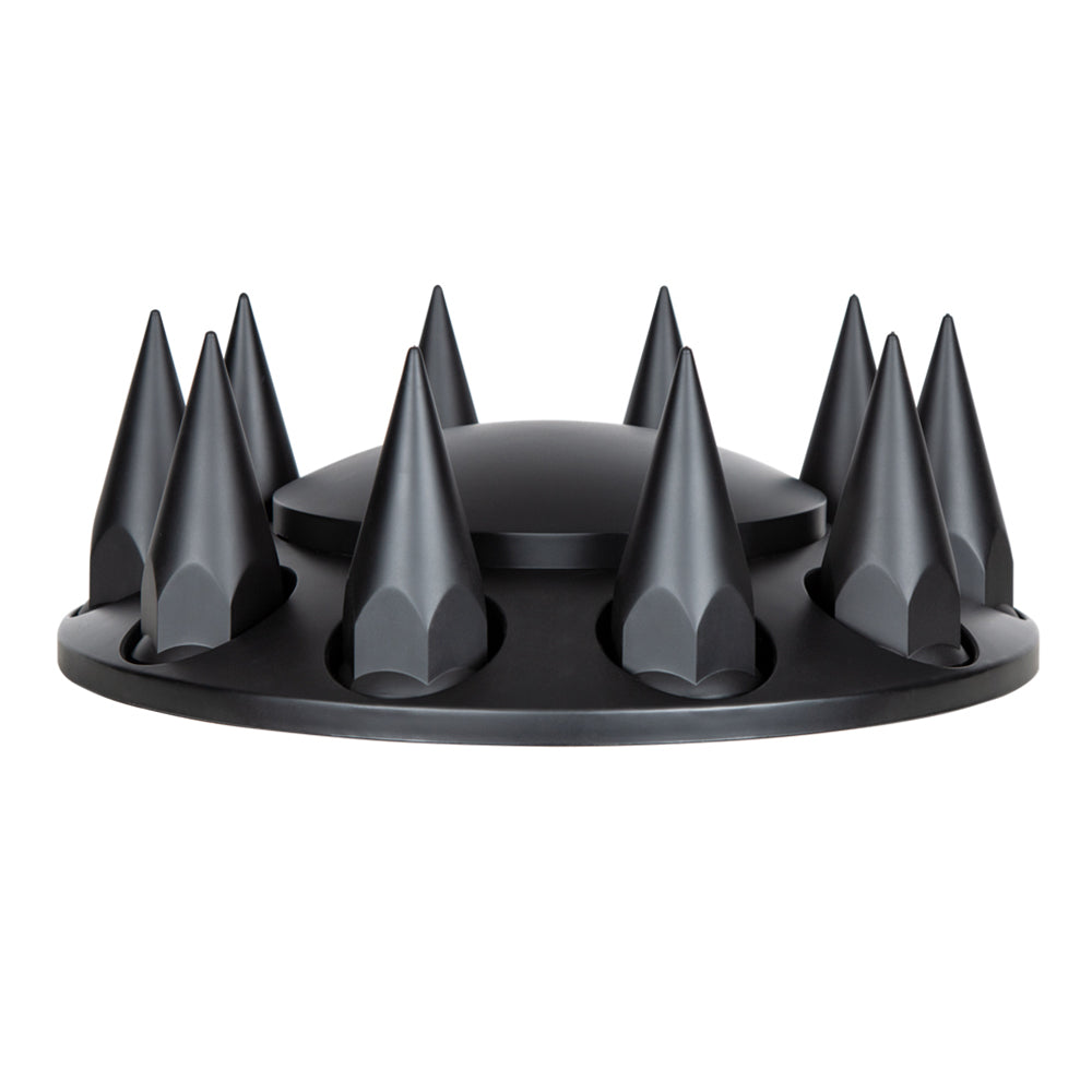 Matte Black Dome Front Axle Cover With 33mm Spike Thread-on Nut Covers
