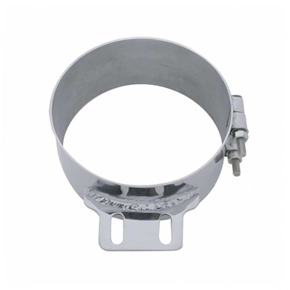 8" Stainless Steel Butt Joint Exhaust Clamp with Straight Bracket
