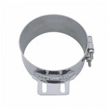 8" Stainless Steel Butt Joint Exhaust Clamp with Straight Bracket