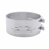 8" Stainless Steel Butt Joint Exhaust Clamp with Straight Bracket