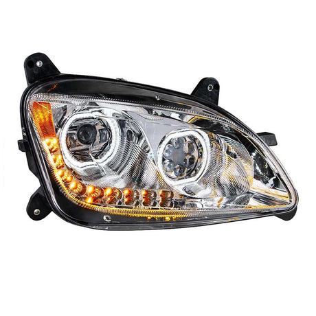 Peterbilt 587, 579 chrome 10 LED headlight, detail