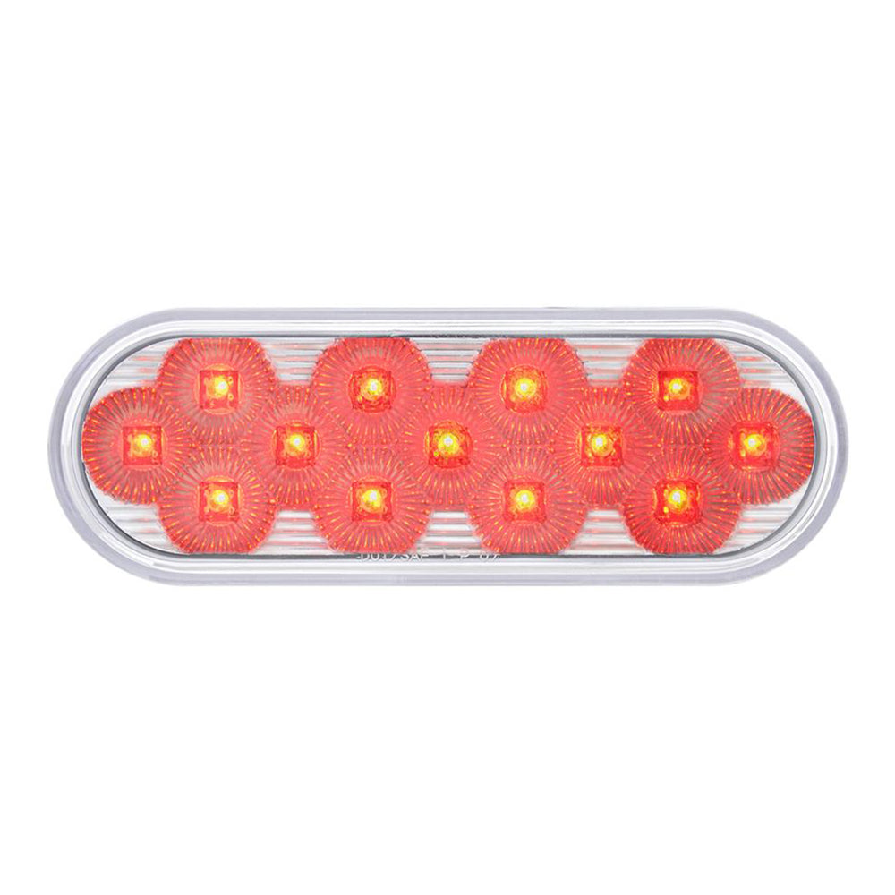 6" Oval Double Red/Amber Stop/Tail/Turn and Warning Fury LED Light