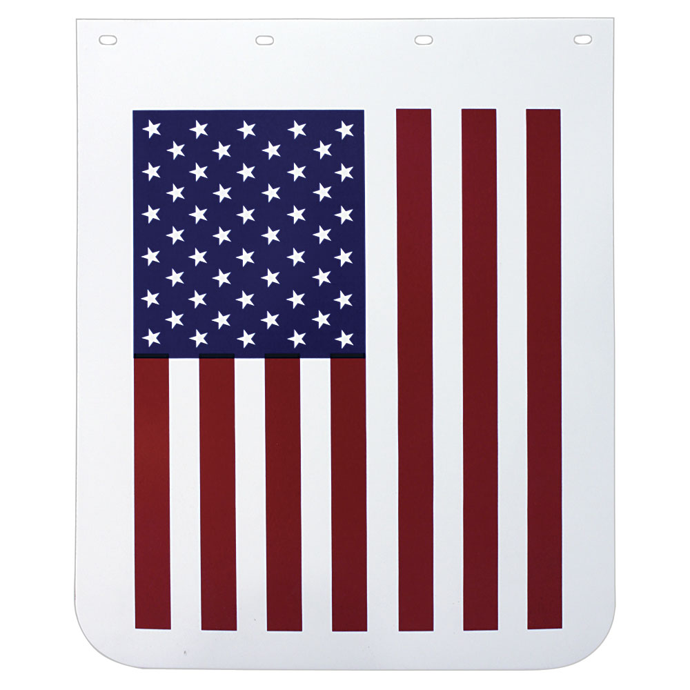 24"W x 30"L American Flag White Poly Mud Flap (EA)