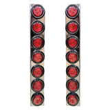 Peterbilt 379, 388, 389 Rear 15" Air Cleaner Light Panels with 7 Red Round LED 2" Lights