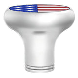 US Flag Sticker on Chrome Gearshift Knob - 1/2"-13 Thread-On