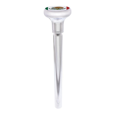 Mexico flag sticker on chrome gearshift knob - 1/2"-13 thread-on, closer view
