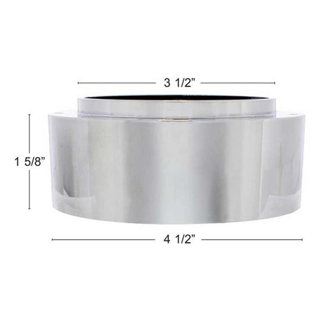 Close-up of chrome aluminum 3-Bolt hub adapter for 9-Screw steering wheels