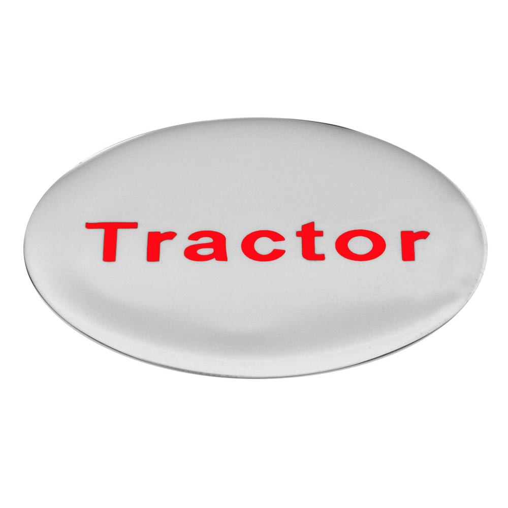 Silver & Red Tractor Knob Sticker