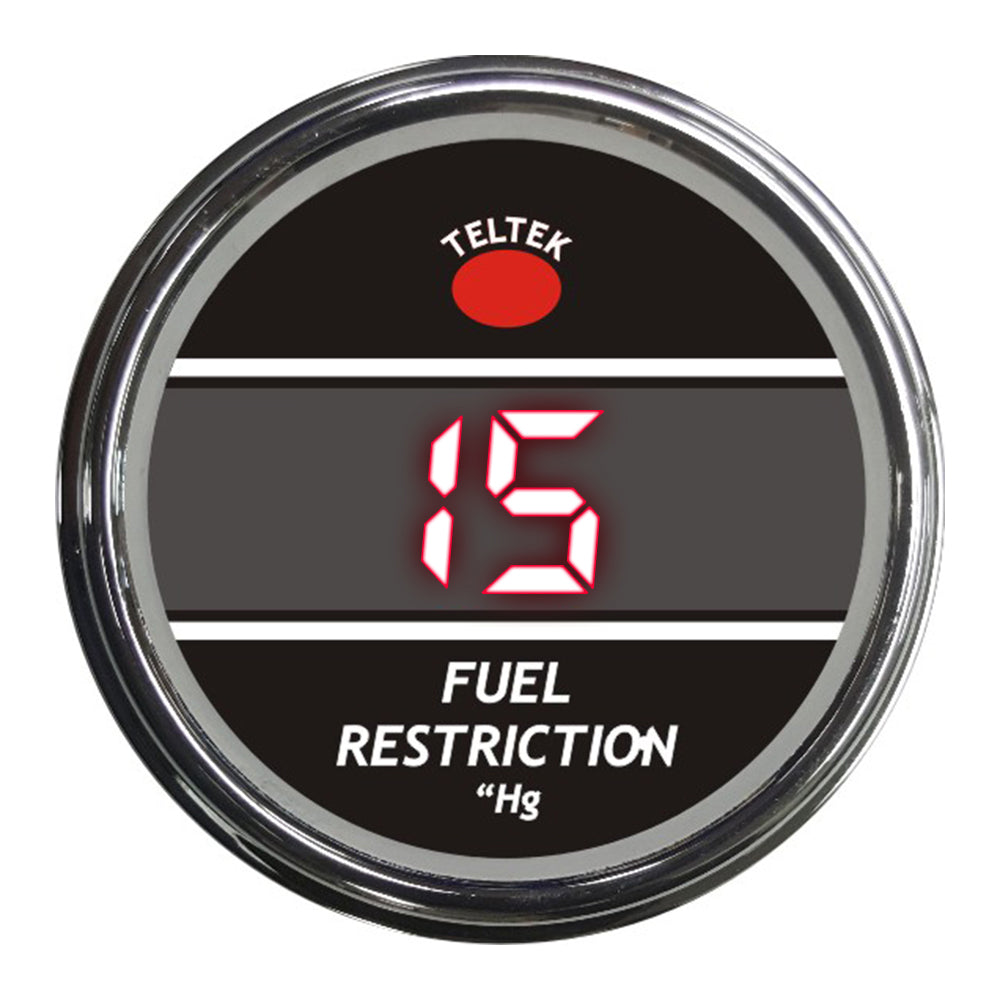 Red Fuel Restriction Teltek Smart Gauge for Peterbilt 2006 and newer