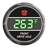 Green Front Drive Axle Temperature Teltek Smart Gauge for Peterbilt 2006 and newer