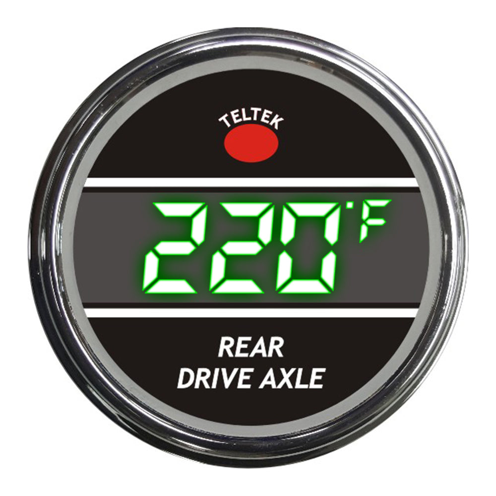 Green Rear Drive Axle Temperature Teltek Smart Gauge for Peterbilt 2006 and newer