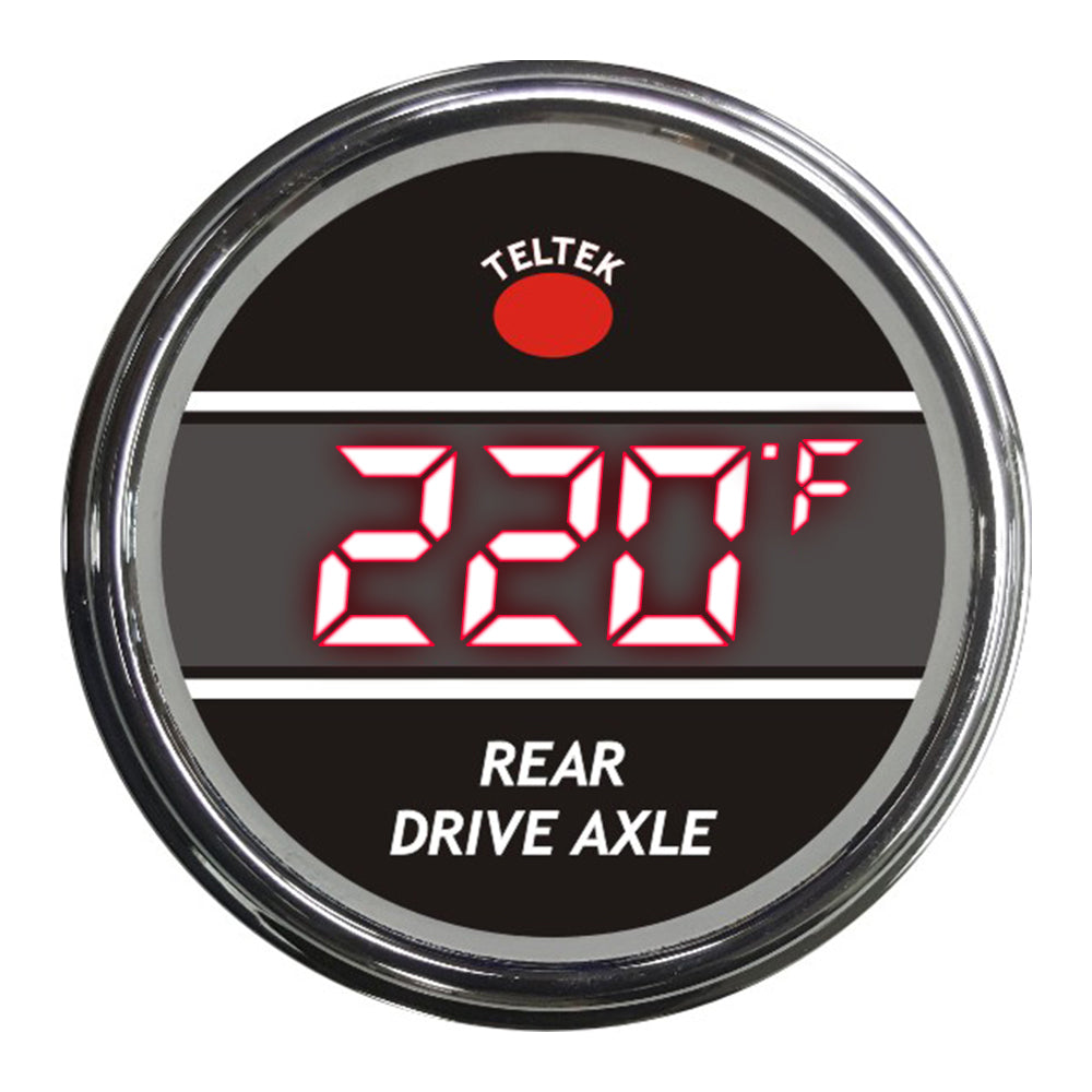 Rear Drive Axle Temperature Teltek Smart Gauge for Peterbilt, Kenworth 2006 and newer
