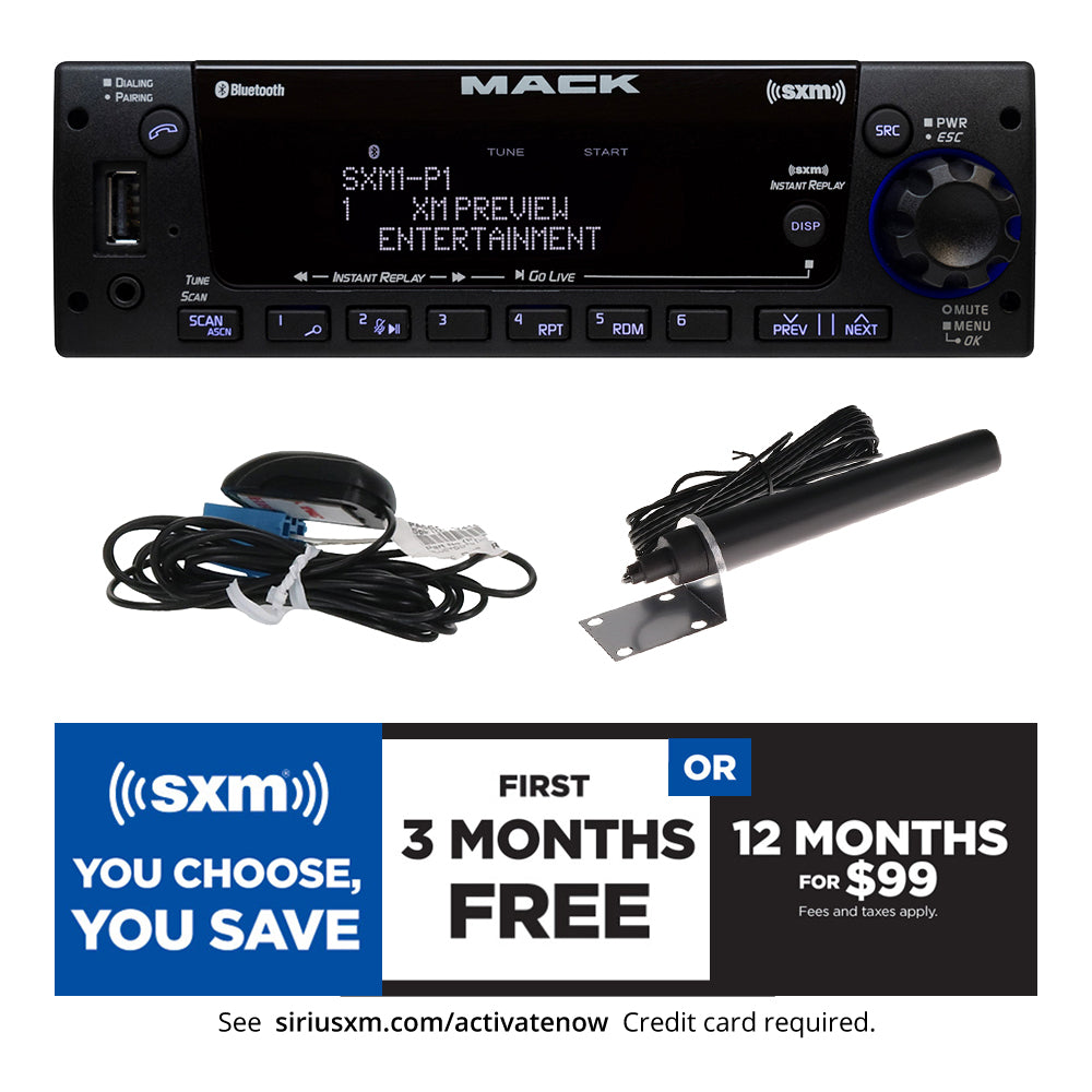 Aptiv Heavy-Duty Radio with Integrated Bluetooth and SiriusXM Satellite Radio Bundle Pack for Mack