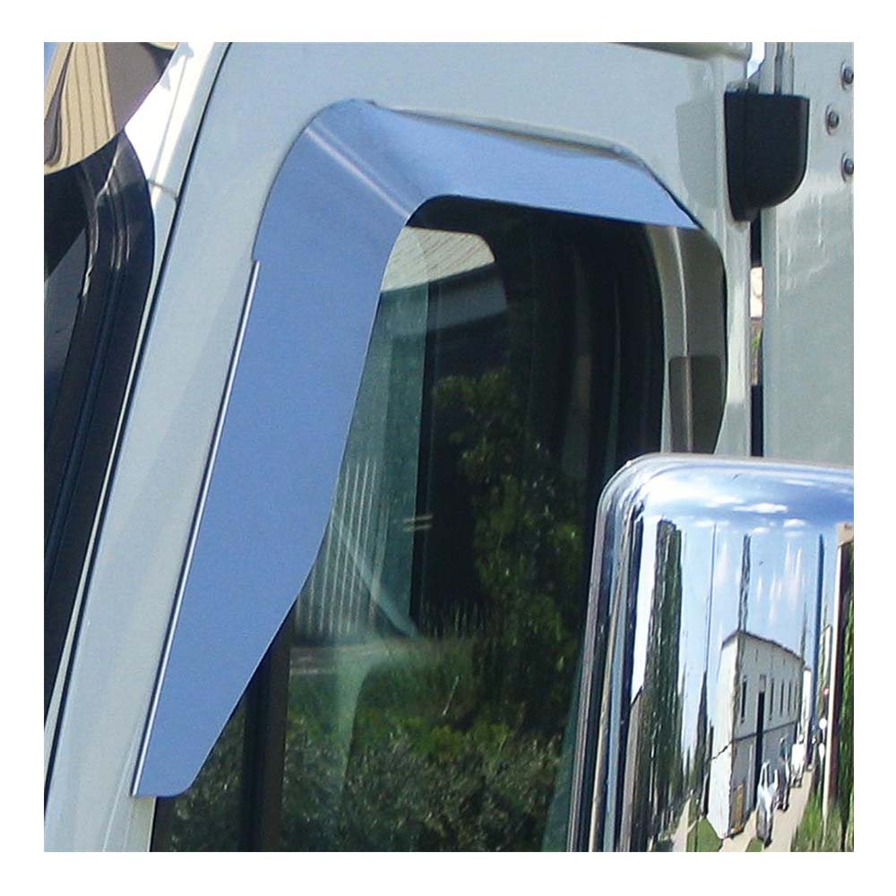 2008-2017 Freightliner Cascadia Stainless Steel Door Window Shade/Wind Deflectors