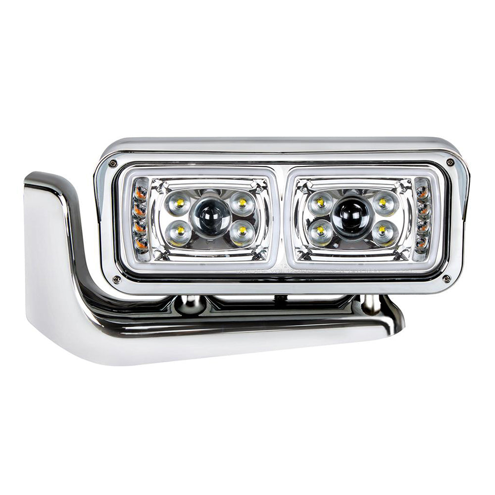 Peterbilt 359, 379, 389 High Power LED Projection Headlight with Turn Signals and Mounting Arm