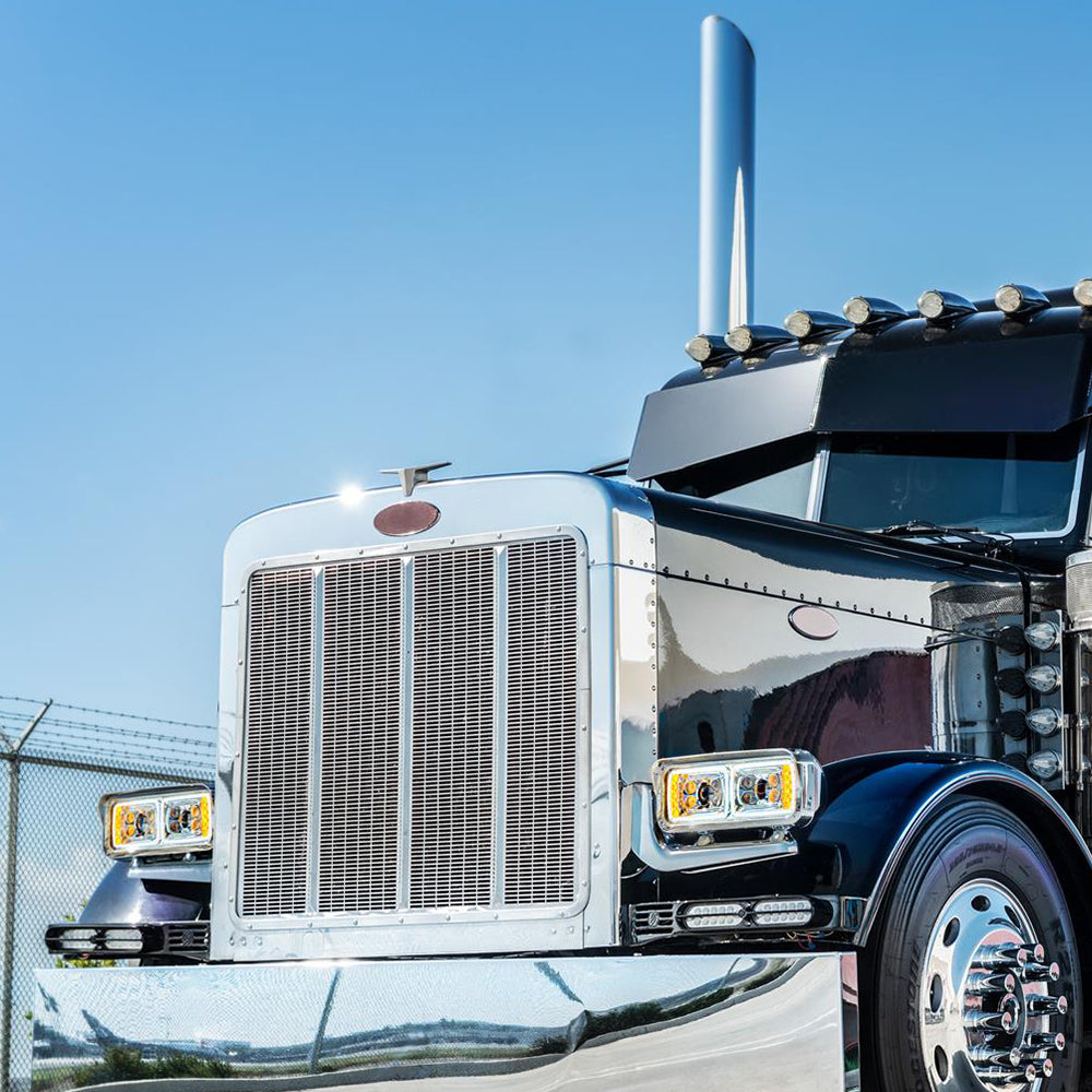 Peterbilt 359, 379, 389 High Power LED Projection Headlight with Turn Signals and Mounting Arm