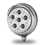 5" 6 LED Chrome/Black Work Light with Visor and Heatsink Technology