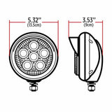 5" 6 LED Chrome/Black Work Light with Visor and Heatsink Technology