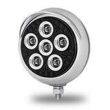 5" 6 LED Chrome/Black Work Light with Visor and Heatsink Technology