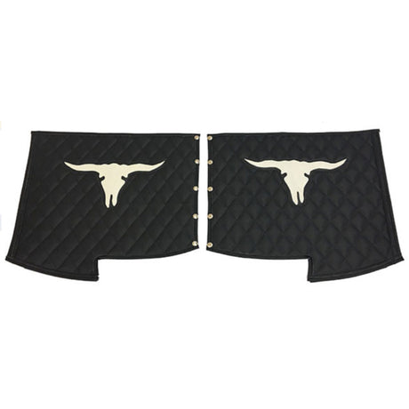 Peterbilt 379 cow skull quilted fender guards for semi trucks