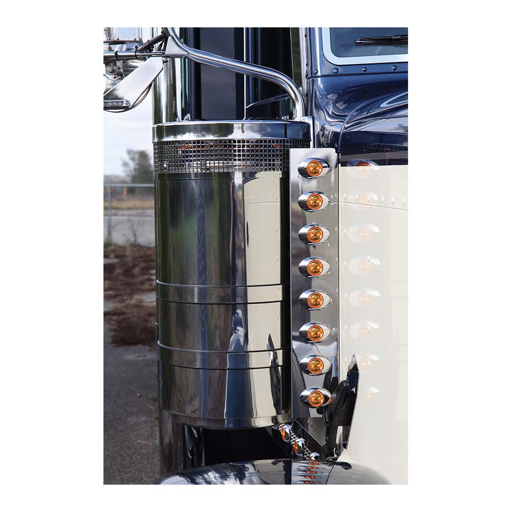 Front Peterbilt Air Cleaner Light Bars with Hero H3 LED Lights
