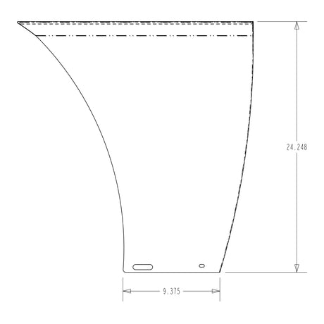 Peterbilt 389 lower hood extension panels (PR), close-up
