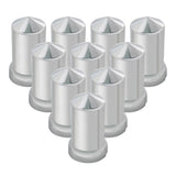 33mm Chrome Plastic Pointed Top Hat Nut Covers - Push On 10PK