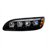 Peterbilt Black Quad-LED Headlight With LED Position & Sequential Signal