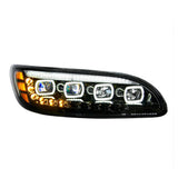 Peterbilt Black Quad-LED Headlight With LED Position & Sequential Signal