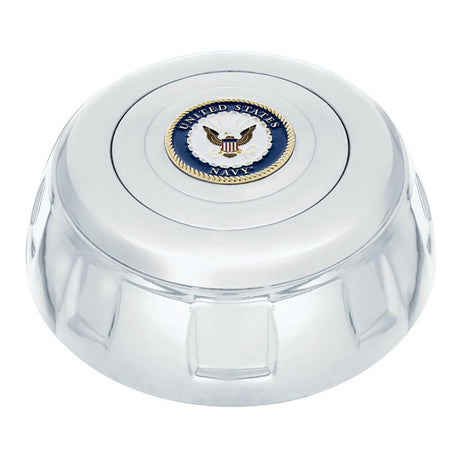 US navy chrome aluminum steering wheel horn button with metal medallion