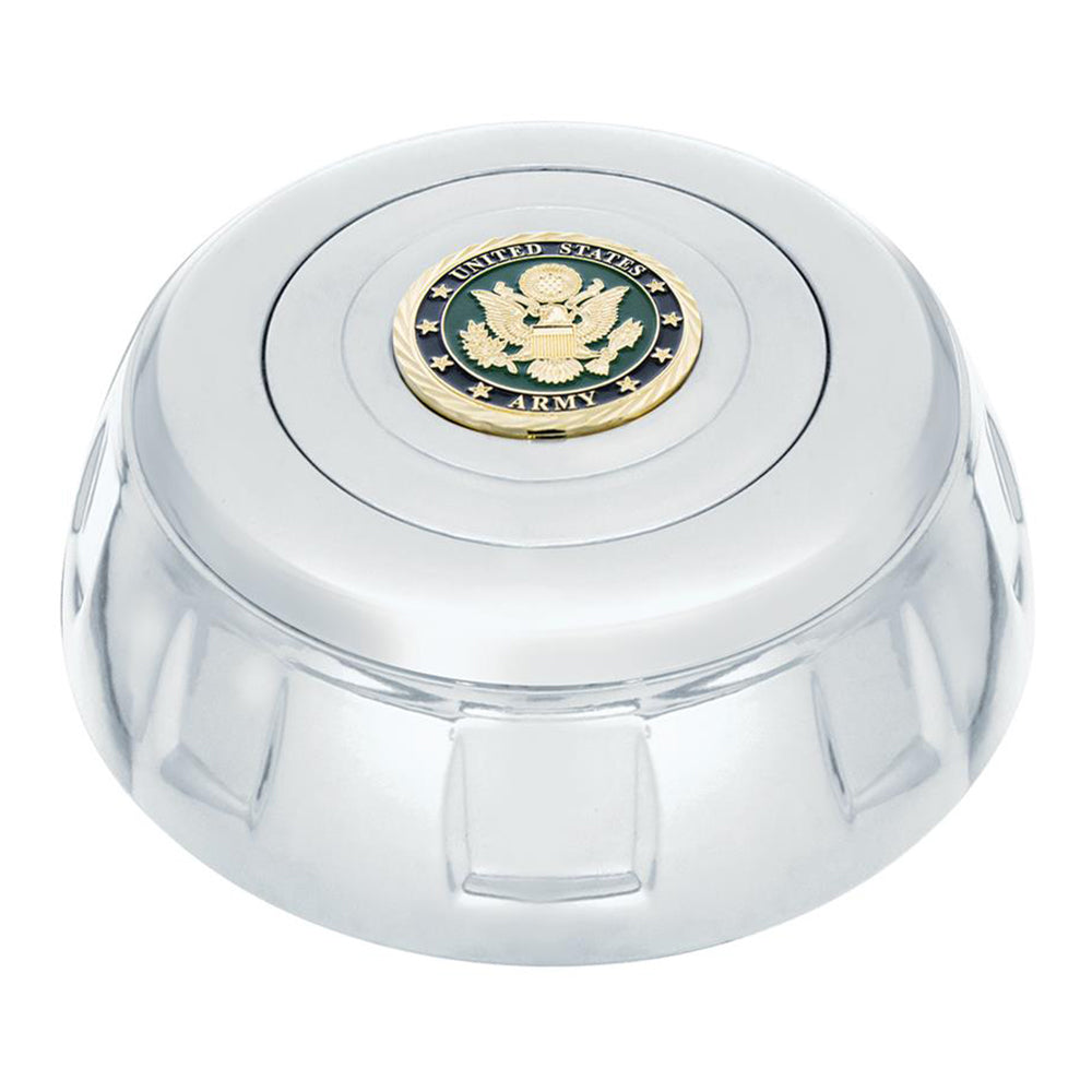 US Army Chrome Aluminum Steering Wheel Horn Button With Metal Medallion