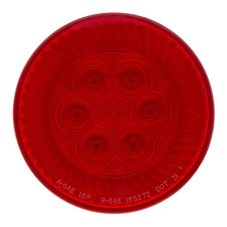 Close-up of 4" 16 LED red turbine stop, turn and tail light