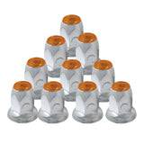 33mm Chrome Reflective Nut Cover - Push On 10PK