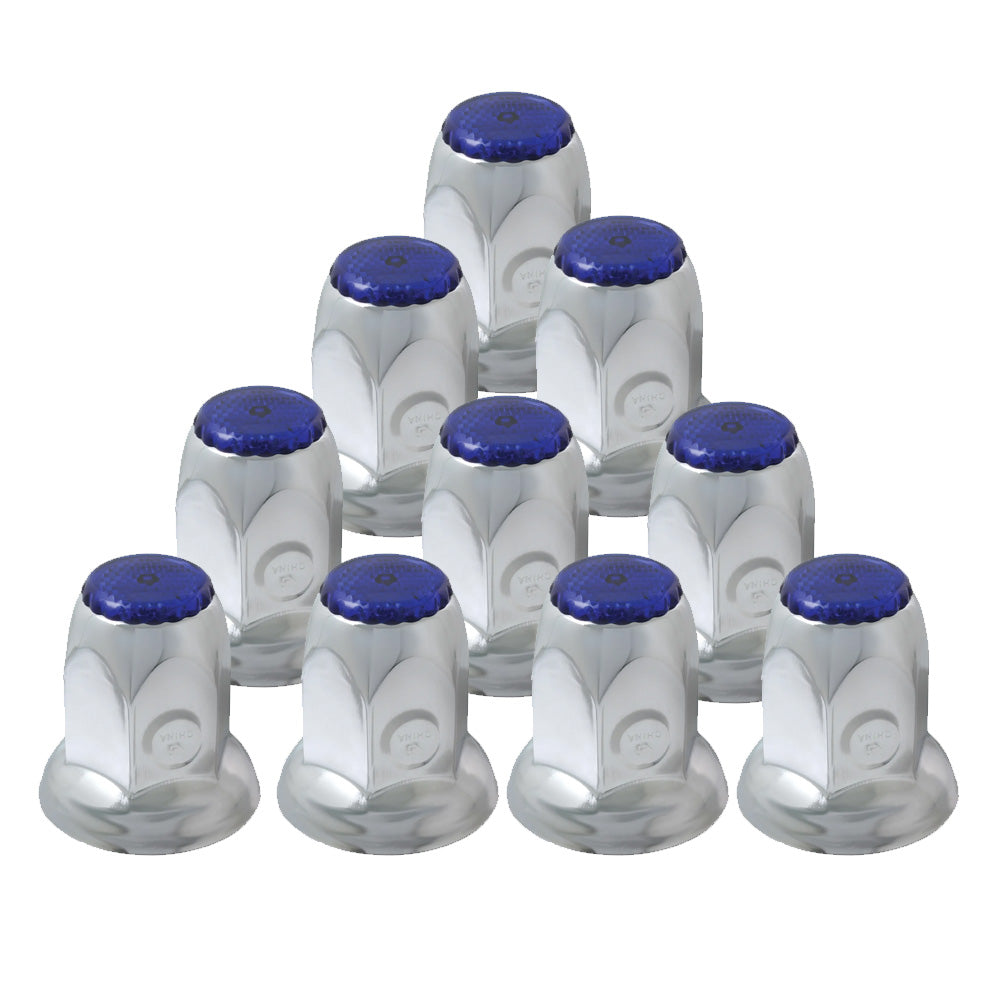 33mm Chrome Reflective Nut Cover - Push On 10PK
