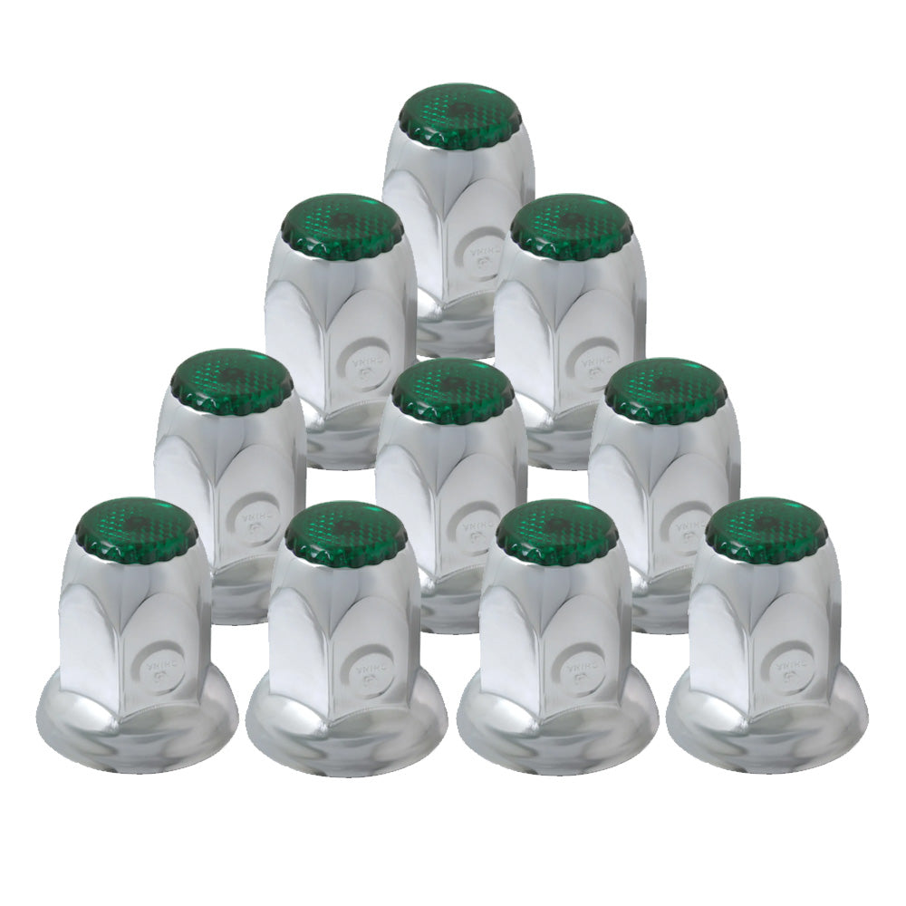 33mm Chrome Reflective Nut Cover - Push On 10PK