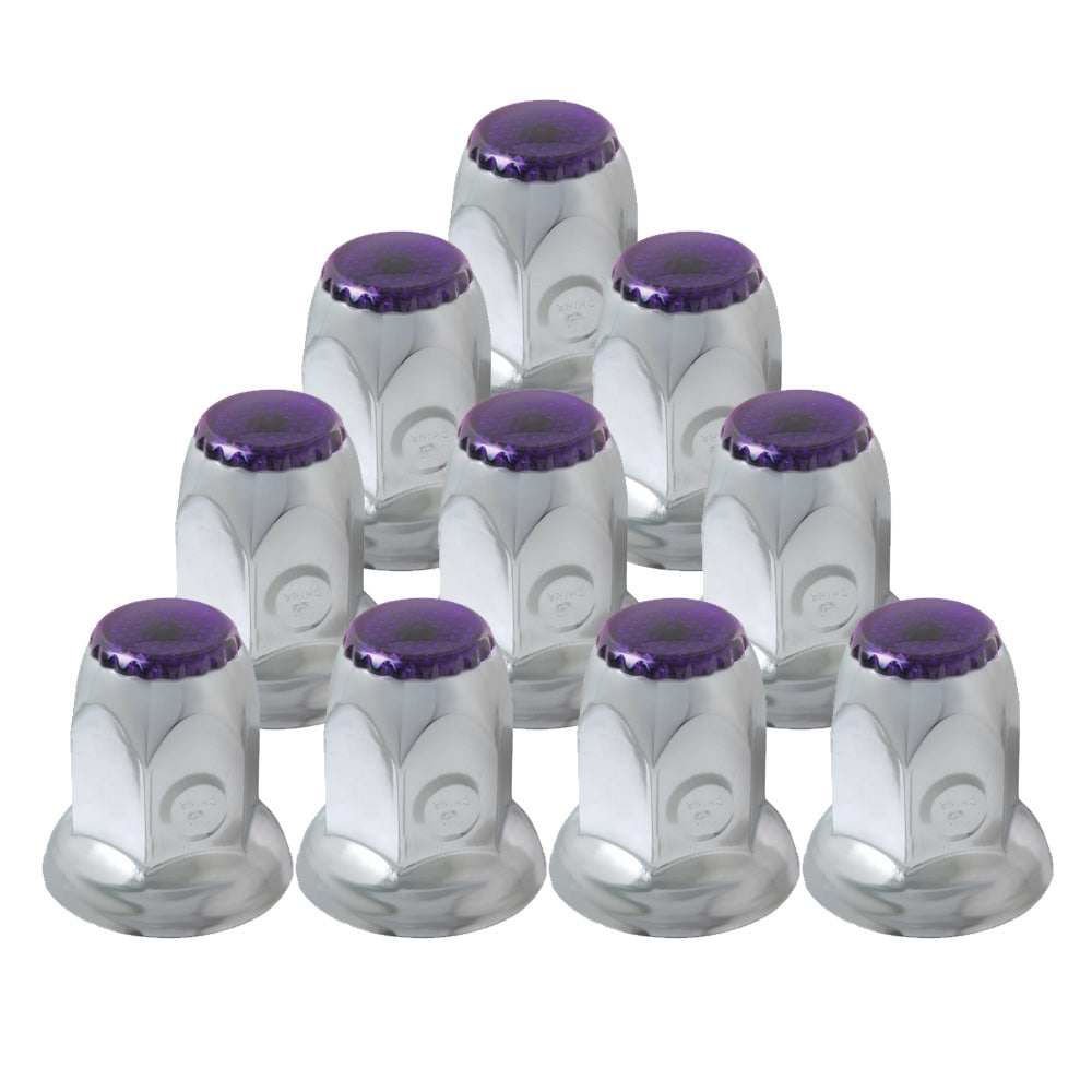 33mm Chrome Reflective Nut Cover - Push On 10PK