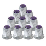 33mm Chrome Reflective Nut Cover - Push On 10PK