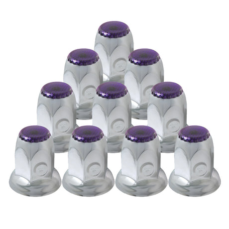 Another angle of 33mm Chrome reflective nut cover - push on 10PK