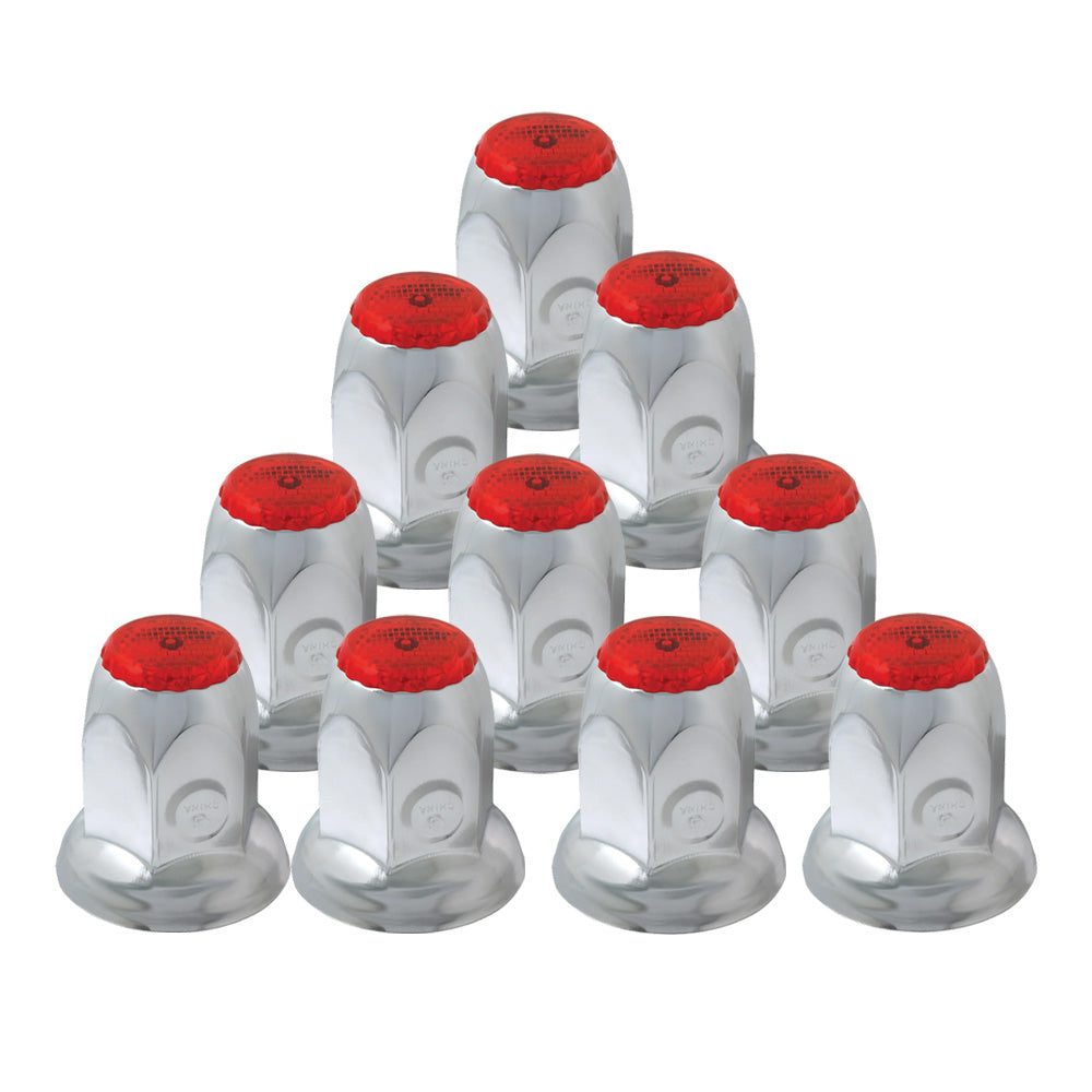 33mm Chrome Reflective Nut Cover - Push On 10PK