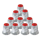 33mm Chrome Reflective Nut Cover - Push On 10PK