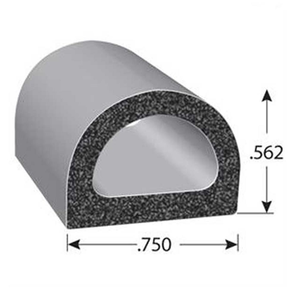 3/4" Bulb Adhesive Rubber Seal