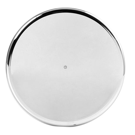 33mm X 4-3/8" chrome plastic flat top hat with flange nut cover - thread on, close-up