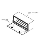 60"L x 24"H x 24"D Aluminum Box with Single Door and Lanyard Hinges